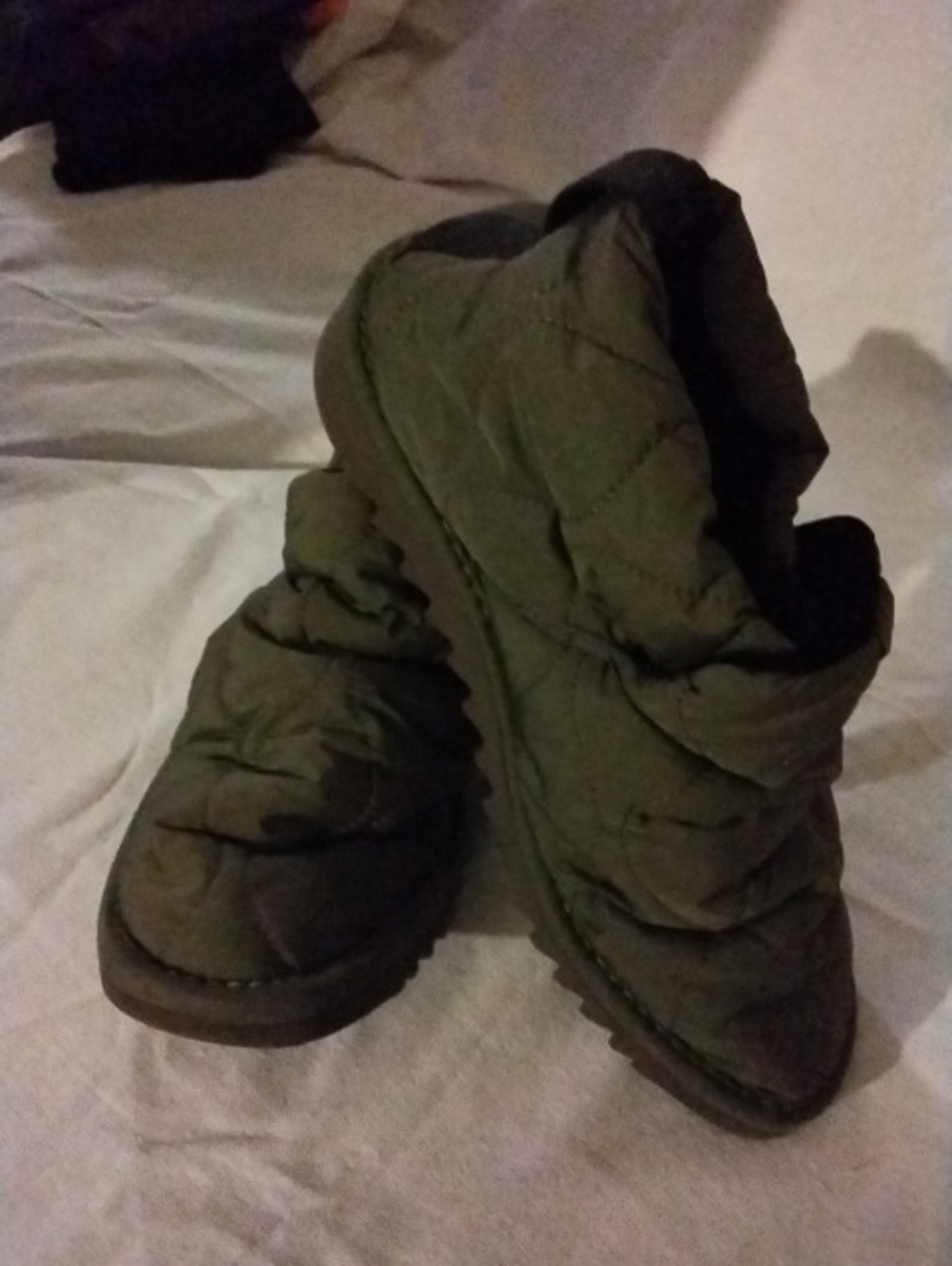 rag & bone Quilted Slip-On Ankle Boots in Olive